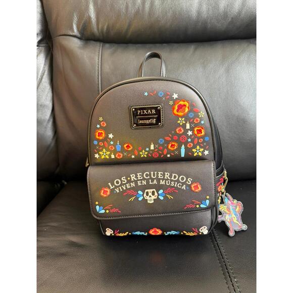 Loungefly Disney Pixar Coco Floral Mini Backpack NWT - In Hand - Picture 5 of 8